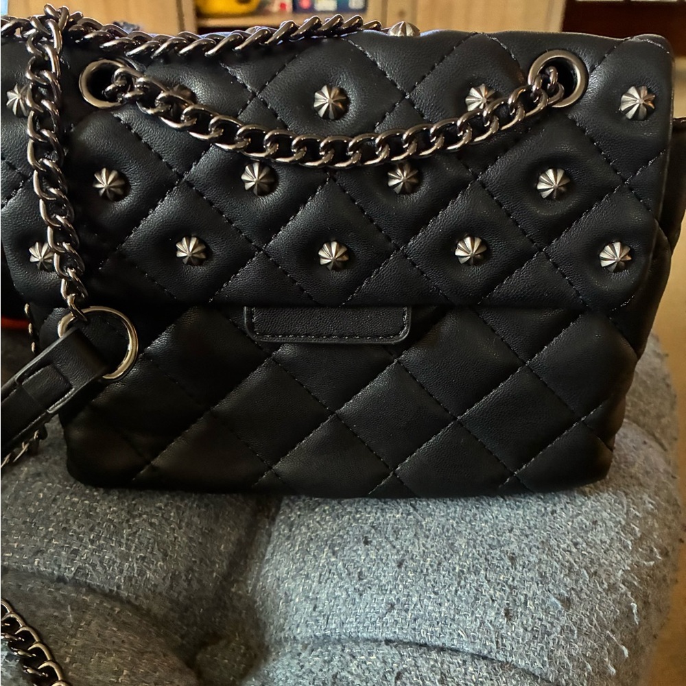 Black crossbody chain strap purse